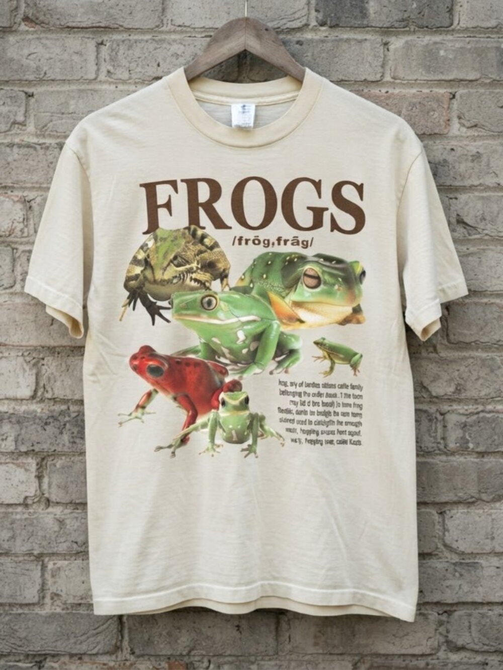 Gildan Offwhite Colorful Frogs Graphic Tee